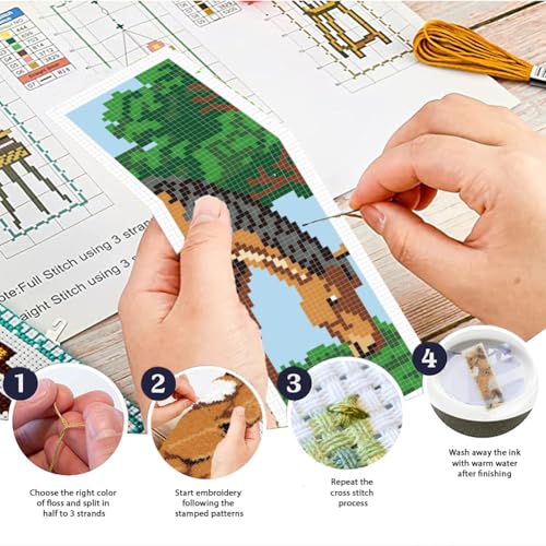 ORIGACH 6 Set Horse Cross Stitch Bookmark Kit for Beginner - style: Horse