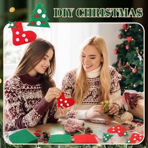 Tatuo 96 Pcs Christmas Stiff Felt Fabric Sheets, 3 Colors - color: 3 Colors