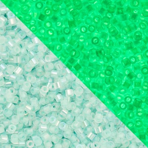 John Bead 25g Cylin Beads Turquoise Glow in Dark AB 11/0 Glass Cylindrical Seed Beads for Jewelry Bracelets Necklaces Earrings Making Embroidery - color: Turquoise Glow in Dark AB