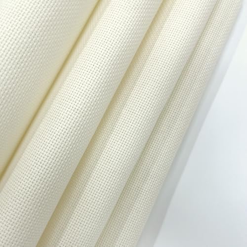 Aida Cloth 14 Count Cross Stitch Fabric Cross Stitch Aida Cloth for Embroidery and Needlework (Off White, 30 * 39inch) - color: Off White