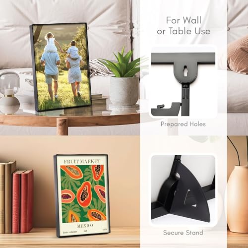 Mantello 5x7 Picture Frame Set - Front Loading 5 x 7 Frames - Display for Wall Artwork, Accent Piece, Photographs - Minimalist Tabletop & Desktop Decor - 12 Pack, Black - color: Black, size: 5x7 - 12 Pack
