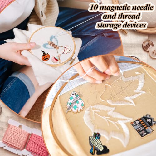 Wavyknot 10pcs Halloween Needle Minder Magnetic Pumpkin Ghost Needle Keeper - style: Halloween