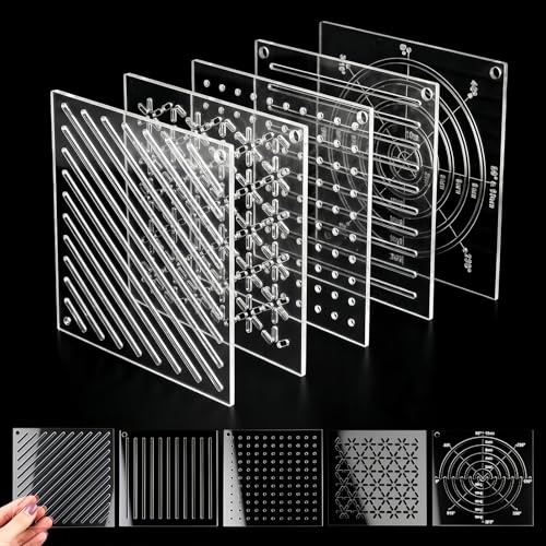 5 Pcs Acrylic Sashiko Stencil, 4.7 Inch Sashiko Embroidery Templates