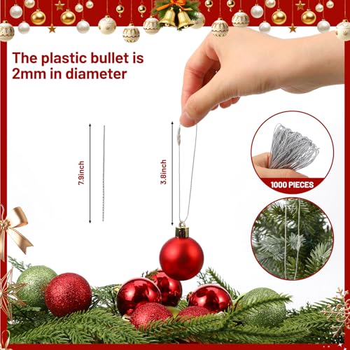 Shappy 1000 Pcs Christmas Ornament Hooks, Silver - color: Silver