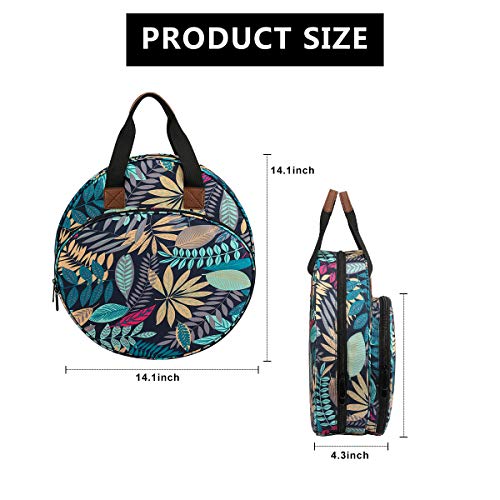 Embroidery Project Bag, Embroidery Kits Storage Bag,Multifunctional Bag for Crochet Hooks Embroidery Floss Organizer String Bracelet Kit Sewing Thread Accessories (Blue Leaf) - color: Blue Leaf