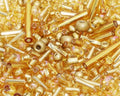 Mixed Craft Beads 1000Pcs/20g Glass Seed Beads Tube Beads Bugle Beads 1.5-4.5mm Small Loose Spacer Beads for DIY Bracelets Necklace Earring Jewelry Making (Gold) - color: Gold