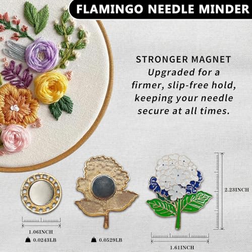 Magnetic Needle Minder Magnet Embroidery Accessories and Supplies Embroidery Needle Holder Cross Stitch Holder Needlework Supplies (White Hydrangea) - size: white hydrangea