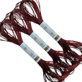3 Skeins Embroidery Thread, Metallic Embroidery Floss Set, Polyester Cross-Stitch Threads for Hand Embroidery, String Art(E3685) - color: Rosewood, size: 3 skeins