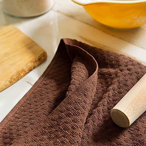 COTTON CRAFT Amazing Kitchen Towel - 12 Pack 100% Cotton Waffle Terry Towel - color: Chocolate, size: 12 Pack