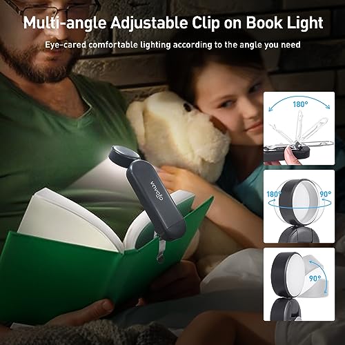 VAVOFO USB Rechargeable Book Light, Bookmark Clip on LED Reading Light - color: Gray