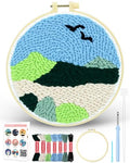 FIVEIZERO Yarn Punch Needle Craft Kit for Beginners,Mountain View Pattern - color: Mountain