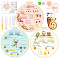 Ponpon 3 Sets Embroidery Kit for Beginners, Embroidery Kit for Adults with Follow Instruction, Cross Stitch Kits with Wooden Embroidery Hoops (Stlye B) - style: Stlye B
