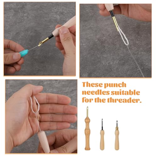 12 PCS Long Punch Needle Threaders (7.87 Inch) for Serger Looper, Embroidery Floss and Cross Stitch, Extra Long Wire Loop Needle Threading Tool for Yarn, Sewing and DIY Craft Work