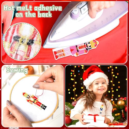 AUGSUN 36pcs Christmas Nutcracker Iron on Patches Xmas Applique - style: Christmas Nutcracker