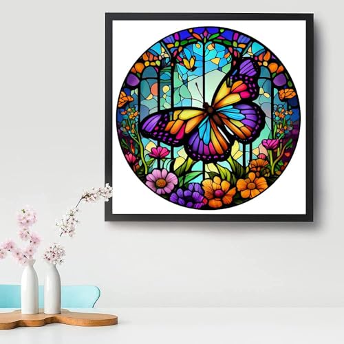 Tiwabb Butterfly Stamped Cross Stitch Kits for Adults Beginners - color: butterfly