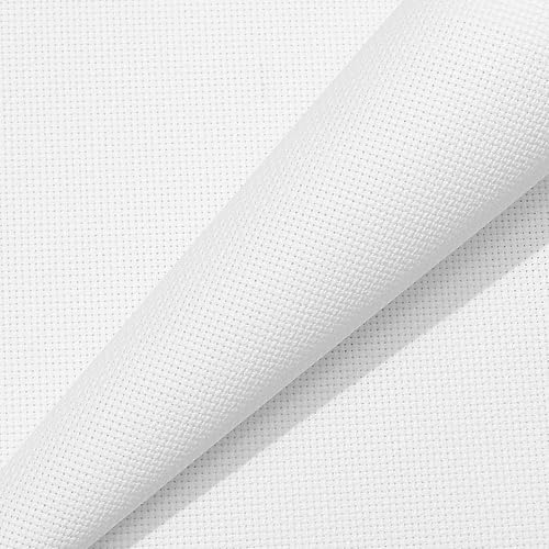Aida Cloth 18 Count Cross Stitch Fabric,20×60inch (18CT,White) - color: White, size: 18CT