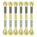 6 Skeins Embroidery Thread, Metallic Light Gold Embroidery Floss Friendship Bracelet String, Polyester Cross-Stitch Threads for Hand Embroidery, String Art - color: light gold