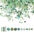 MECCANIXITY 5000 Pcs Mixed Glass Seed Beads, 1.5-6mm Mini Loose Glass Bugle Spacer Bead Embroidery Beads for DIY Craft Projects Earrings Necklaces Bracelets Jewelry Making, Green - color: Green