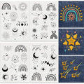 4 Sheets Sun Stars Moon Stitch Stabilizer 8.3" x 11.7" - style: Sun Stars Moon