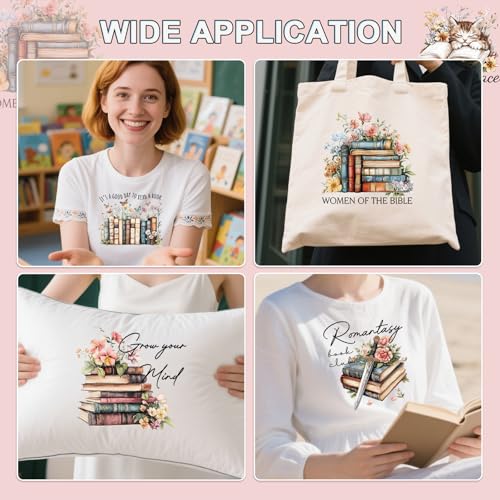 Book Lovers Iron on Transfers for Tshirts- 20Pcs Falueqg Dtf Transfers Ready to Press, Reading Book Iron on Decals Patches, Vintage Bookish Bookworms Sublimation Stickers for Tshirts Clothes Bags - color: Book Lovers897