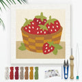 Doodlream Strawberries DIY Punch Needle Embroidery Kit for Adult Beginner, 9.4" A Basket of Strawberries Punch Stitching Craft Set for Starter with Frame, Fabric Pattern, Threader, Yarn, Pinch Needle - color: Strawberries