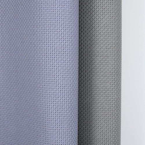 KCS 2 pc of 15" x 18"(38cmx45cm) Counted Cross Stitch Cotton Aida Cloth Needlework Fabric Box (Light Steel Grey+Medium Grey,14CT) - color: Light Steel Grey+medium Grey, size: 14CT