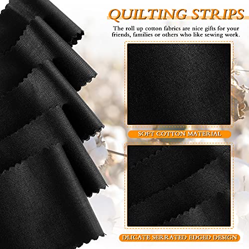 Boao Fabric Strips Collection - 40 Pieces Jelly Fabric Rolls for Quilting, Craft, Patchwork & DIY Projects (Black, 2.5 x 44 Inch) - color: Black