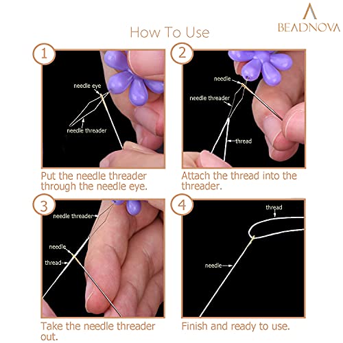 BEADNOVA Needle Threaders 25pcs Plastic Flower Head Sewing Needle Threader for Sewing Small Eye Embroidery Craft Knitting Quilting (25pcs, Mix Colors) - color: 25pcs