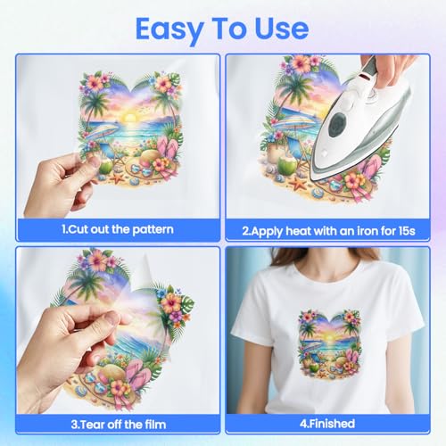 ANATTASOUL Heart-Shaped Silhouette 16PCS Heat Transfers Ready to Press - style: Heart-shaped Silhouette