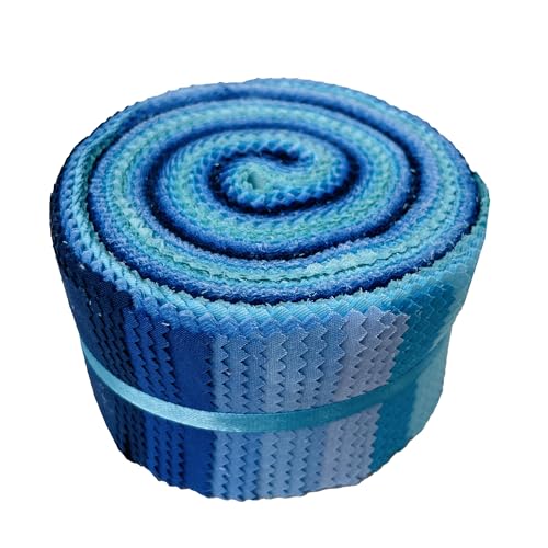 100% Cotton Quilting Fabric Jelly Roll Fabric-Solid Blue Ocean - color: Solid Blue Ocean