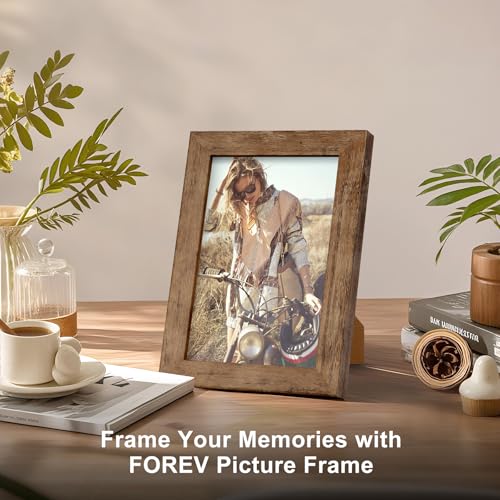 TOFOREVO 4x6 Picture Frames Set of 2, Rustic Brown - color: Rustic Wood, size: 4x6