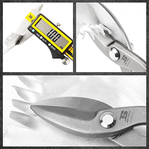 8" Straight Pattern Tin Snips Metal Cutters, High Strength Forged - size: 8 Inch