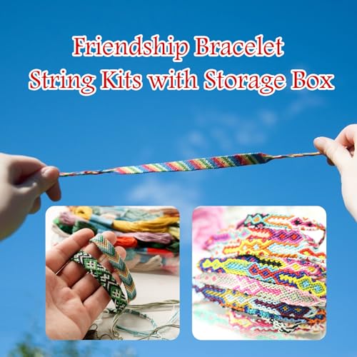 Embroidery Floss & Bracelet String Thread with Organizer Storage Box 108 Colors Cross Stitch Threads Set