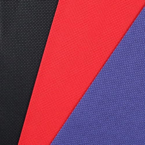 KCS 3 pc of 12" x 18"(30cmx45cm) 18CT Counted Cotton Aida Cloth Cross Stitch Fabric (Red+Royal Blue+Black) - color: Red+royal Blue+black