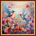 Dooxvey Cross Stitch Kit for Adults Beginners - Stamped Needlepoint Embroidery Pattern - Hummingbird Couple 18x18 Inch 11CT - color: Artpattern17