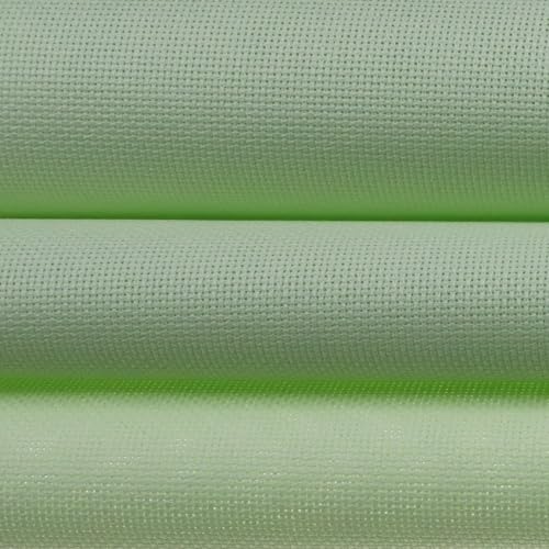 KCS 3 pc of 15" x 18"(38cmx45cm) Counted Cross Stitch Cotton Aida Cloth Needlework Rolled Fabric Box,18CT,Light Green - color: Light Green, size: 18CT