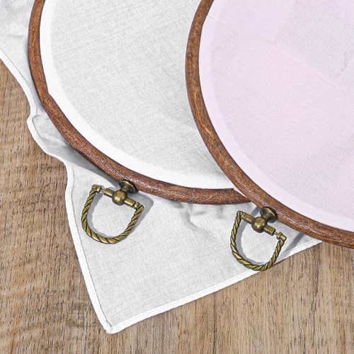 6 Pcs 7inch Embroidery Hoop, Cross Stitch Hoop Rubber Imitated Wood Circle Frame Ring for Art Craft Sewing and Christmas Ornaments