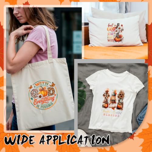 Dazoratix Fall Christian Iron on Transfers - 20 Sheets Autumn Jesus DTF Ready to Press Bible Verse Pumpkin Heat Patches Religious Faith Stickers Vinyl Decals for T Shirts Clothes Pillow Bag DIY Crafts - style: Fall Christian