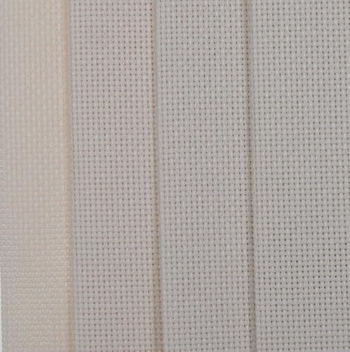 KCS 4/6 pc of 12" x 18"(30cmx45cm) 18CT Counted Cotton Aida Cloth Cross Stitch Fabric (4 pc, Ecru) - color: Ecru, size: 4 pc