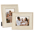 Boho 5x7 Picture Frame Rattan Photo Frame Set of 2 - color: Rattan Beige, size: 5x7