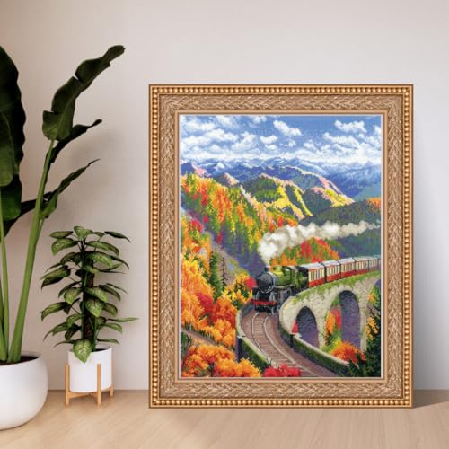 RIOLIS 2211 Autumn Express Counted Cross Stitch Kit 11.75 x 15.75 in - style: Autumn Express 2211