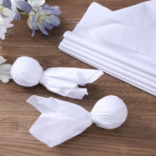 20 Pcs 10 x 10 Inch Cotton Fabric Bundle Squares Pre-Cut White Cotton Fabric Squares Solid Color Quilting Fabrics Bundles Cottons Embroidery Quilting Cloth for Sewing Making Quilts for Craft Lov