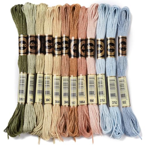 12 Skeins Gradient Embroidery Floss String for Bracelets DIY - color: Mixed Color