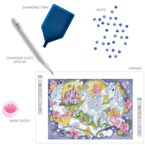 DIAMOND DOTZ Princess Magic Unicorn Diamond Painting for Adults with Gems