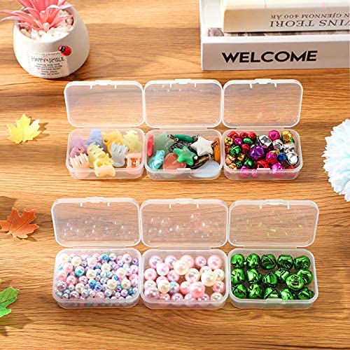 Jetec 6 Pieces Small Clear Plastic Storage Box, 2.5 x 1.7 x 0.8 Inch - size: 2.5 x 1.7 x 0.8 Inch