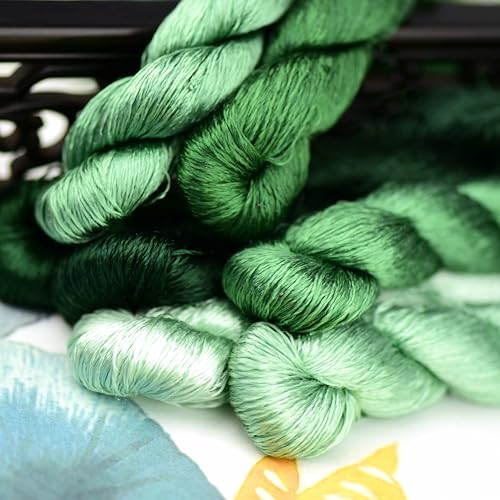 Natural Mulberry Silk Thread, Handmade Embroidery Floss Set, 7 Vibrant Colors, 110m Each 10 - color: 10