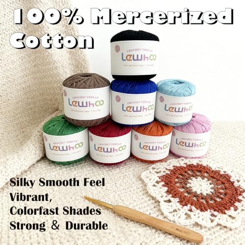 Crochet Thread, Size 10 Mercerized Cotton Lace Yarn Set - color: multicolor 1