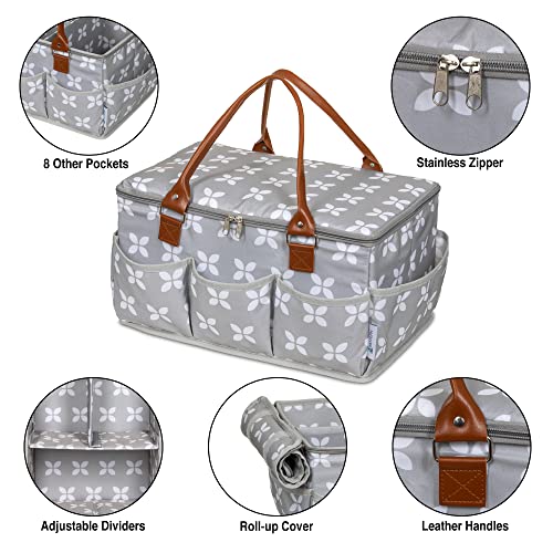 Moteph Extra Large Diaper Caddy, Craft, Toy Organizer with Zip-Top Cover with Waterproof Wet/Dry Bag - Perfect for Baby Shower - style: Without Changing Mat