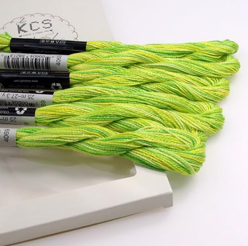 KCS 162 Yards(150 Meters) Mercerized Pearl Cotton Crochet Needlepoint Thread,Size 5,6 skeins,4069 - color: 4069