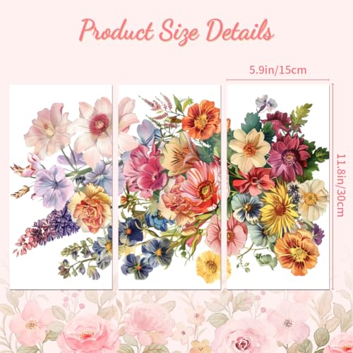 Peacoblue Vintage Flowers Rub On Transfers for Furniture Craft 6"x12" - style: Vintage Flowers